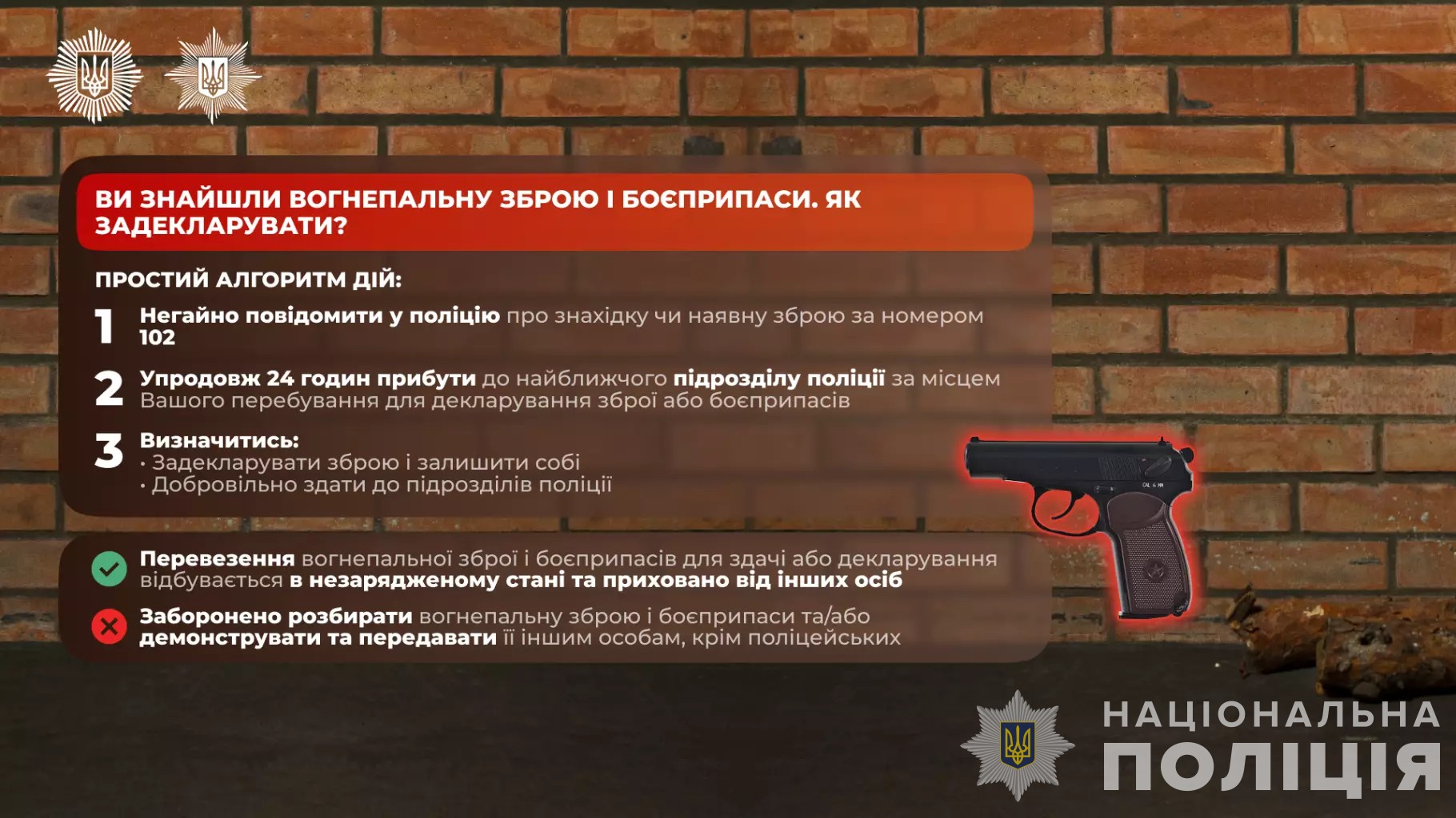 Правоохоронці інформують: що потрібно знати про декларування зброї