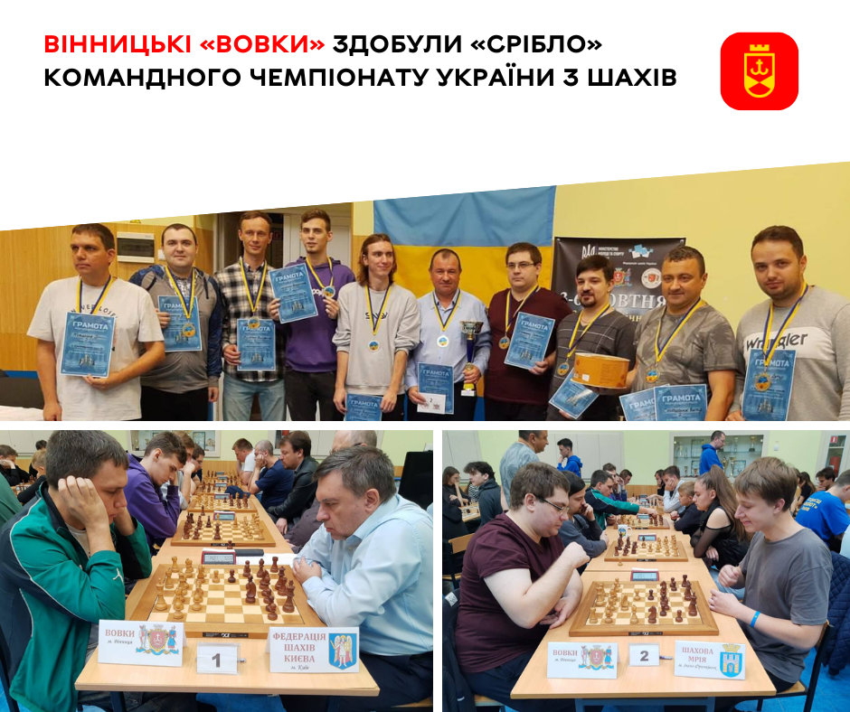Вінницькі «Вовки» здобули «срібло» командного чемпіонату України з шахів 